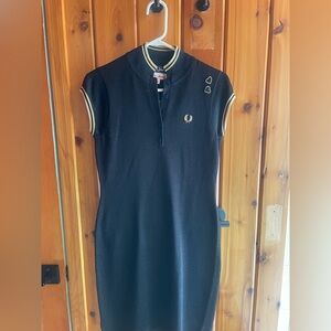 Fred Perry Amy Winehouse Black Mini Dress twin tipped